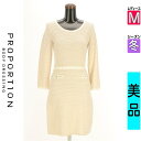 【4/23値下げ】【中古】【古着】 プロポーションボディ ドレッシング PROPORTION BODY DRESSING ワンピース チュニック ラメ糸混パイピングニットワンピース 冬物 冬 秋冬 アイボリー