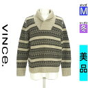 \期間限定!10%OFFクーポンで16830円/ ヴィンス VINCE セーター メンズ 冬 ブラウン M リブ切替幾何ボーダー柄セーター 【中古】【古着】【大...