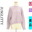 \超得★20%OFFクーポンで5720円/ ジャスグリッティー JUSGLITTY ニット レディース 冬 長袖 パープル M ボリューム袖モヘヤ混ニット 【中...