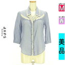 \週末限定★3000円OFFクーポン配布中/ アクシーズファム axes femme ブラウス レディース 春 長袖 ブルー M 8分袖レースブラウス 【中古】...