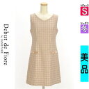 【4/23値下げ】【中古】【古着】 デビュードフィオレ Debut de Fiore by LAISSE PASSE ワンピース チュニック ワンピース 膝上丈ラメツイードワンピース 冬物 冬 秋冬 ピンク