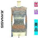 【4/23値下げ】【中古】【古着】 ジーナシス JEANASiS ニット トップス ミックスカラーリブニット 冬物 冬 秋冬 ブルー