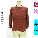 \24H限定★10%OFFクーポンで1683円/ リフレクト Reflect ブラウス レディース 春 長袖 レッド M 胸ヨーク切替スタンドカラーブラウス 【...