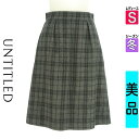 【4/23値下げ】【中古】【古着】 アンタイトル UNTITLED ロングスカート マキシスカート スカート 膝丈タックチェックスカート 冬物 冬 秋冬 グレー