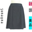【4/23値下げ】【中古】【古着】 スーナウーナ SunaUna スカート スカート モール混レース刺繍膝上スカート オールシーズン 紺色/ネイビー
