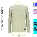 【4/23値下げ】【中古】【古着】 ロデオクラウン RODEO CROWNS Tシャツ トップス 両袖プリントロンT 春物 春秋 春夏 グレー