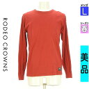 【4/23値下げ】【中古】【古着】 ロデオクラウン RODEO CROWNS Tシャツ トップス バックプリントロングスリーブTシャツ 春物 春秋 春夏 レッド