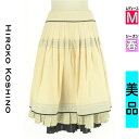 \超得★20%OFFクーポンで13464円/ ヒロココシノ HIROKO KOSHINO スカート レディース 春 アイボリー M ボーダー切替タック膝下スカー...