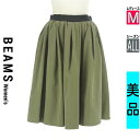 【4/23値下げ】【中古】【古着】 ビームス BEAMS ロングスカート マキシスカート スカート タックミディスカート オールシーズン カーキ