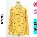 【4/23値下げ】【中古】【古着】 ジュエティ jouetie ブラウス シャツ ロゴプリントサテンビッグブラウス 春物 春秋 春夏 イエロー