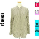 \週末限定★ポイント10倍/ コムサ COMME CA ブラウス レディース 春 長袖 カーキ L 隠しボタンストライプ柄ブラウス 【中古】【古着】【セール】(4)