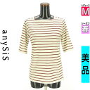 \週末限定★3000円OFFクーポン配布中/ エニィスィス anySiS Tシャツ レディース 春 半袖 アイボリー M 五分袖ボーダーカットソー 【中古】【古...
