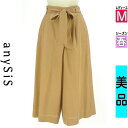 【4/23値下げ】【中古】【古着】 エニィスィス anySiS パンツ パンツ ベルト付きミモレ丈タックパンツ 春物 春秋 春夏 ベージュ