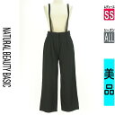\SS限定★20%OFFクーポンで2024円×P5倍/ ナチュラルビューティベーシック NATURAL BEAUTY BASIC オーバーオール サロペット レディース オールシーズン ブラック SS サロペットワイドパンツ 【中古】【古着】【新着】楽天スーパーSALE(4)