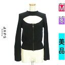 \超得★20%OFFクーポンで1584円/ アクシーズファム axes femme ニット レディース 冬 長袖 ブラック M フロントオープンダブルジップリブ...