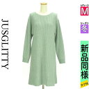 【4/23値下げ】【中古】【古着】 ジャスグリッティー JUSGLITTY ワンピース チュニック ワンピース ラメ糸混リブニットワンピース 冬物 冬 秋冬 水色/ライトブルー