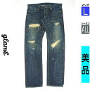 【4/23値下げ】【中古】【古着】 グラム glamb デニムパンツ パンツ ダメージストレートデニムパンツ オールシーズン ブルー