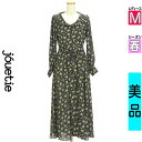 【4/23値下げ】【中古】【古着】 ジュエティ jouetie ワンピース チュニック ワンピース ベルト付き花柄ロングワンピース 春物 春秋 春夏 ブラック