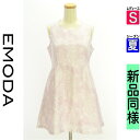 【中古】【古着】 エモダ EMODA ワンピース チュニック ワンピース フルーツ柄ミニフレアワンピース 夏物 春夏 ピンク
