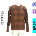 \24H限定★10%OFFクーポンで1386円/ チャオパニック Ciaopanic ニット メンズ 冬 長袖 ブラウン M チェックニットトップス 【中古】【...