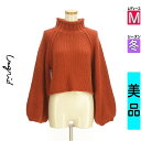 \超得★20%OFFクーポンで3080円/ アングリッド Ungrid ニット レディース 冬 長袖 レッド M ボリュームスリーブモックネックニット 【中古】...