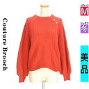 \超得★20%OFFクーポンで2024円/ クチュールブローチ Couture Brooch ニット レディース 冬 長袖 レッド M ボリューム袖ニットトップ...
