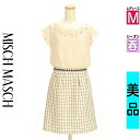 【4/23値下げ】【中古】【古着】 ミッシュマッシュ MISCH MASCH ワンピース チュニック ワンピース シフォン切替ラメチェックツイードワンピース 春物 春秋 春夏 アイボリー