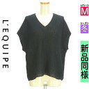 \超得★20%OFFクーポンで8184円/ レキップ L'EQUIPE ニット レディース 冬 半袖 紺色/ネイビー M Vネックオーバーニット 【中古】【古着...