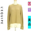 \決算★22%OFFクーポンで6006円/ レキップ L'EQUIPE ニット レディース 冬 長袖 ベージュ M ロールアップ袖ニットトップス 【中古】【古着】【大幅値下】