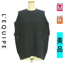 \超得★20%OFFクーポンで7744円/ レキップ L'EQUIPE ニット レディース 秋 ノースリーブ 紺色/ネイビー M サイドボタンニットベスト 【中...