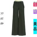【4/23値下げ】【中古】【古着】 組曲 クミキョク パンツ パンツ ストライプ柄ウールワイドパンツ 冬物 冬 秋冬 ブラック