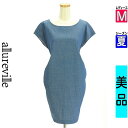 アルアバイル allureville ワンピース チュニック レディース 夏 半袖 ブルー M バックリボンコクーン膝上ワンピース 【中古】【古着】【セール】