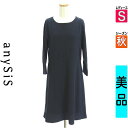 【4/23値下げ】【中古】【古着】 エニィスィス anySiS ワンピース チュニック ワンピース 膝丈無地ワンピース 秋物 秋冬 春秋 紺色/ネイビー