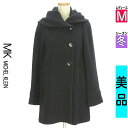 【4/23値下げ】【中古】【古着】 エムケーミッシェルクラン MK MICHEL KLEIN コート アウター ボリュームカラーロングコート 冬物 冬 秋冬 ブラック