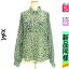 \週末限定★20%OFFクーポン/ エックスガール X-girl ブラウス レディース 春 長袖 黄緑/ライトグリーン S フロッキーレオパード柄シフォンブラウス 【中古】【古着】【セール】 6,160円