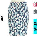 【4/23値下げ】【中古】【古着】 エックスガール X-girl スカート スカート ペイント風総柄膝上タイトスカート オールシーズン 紺色/ネイビー