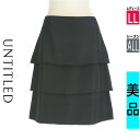 【4/23値下げ】【中古】【古着】 アンタイトル UNTITLED スカート スカート 膝丈ティアードスカート オールシーズン ブラック