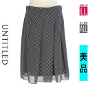 【4/23値下げ】【中古】【古着】 アンタイトル UNTITLED スカート スカート ドットシフォンミディスカート オールシーズン 紺色/ネイビー