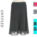 【4/23値下げ】【中古】【古着】 アンタイトル UNTITLED スカート スカート ドットシフォンミディスカート オールシーズン 紺色/ネイビー