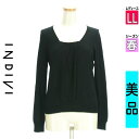 【4/23値下げ】【中古】【古着】 インディヴィ INDIVI ニット トップス フロントタックニットトップス 春物 春秋 春夏 ブラック