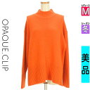 \期間限定!10%OFFクーポンで1683円/ オペークドットクリップ OPAQUE.CLIP ニット レディース 冬 長袖 オレンジ M モックネックカラーニットトップス 【中古】【古着】【セール】お買い物マラソン全品P5倍