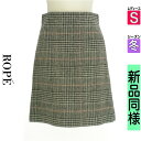 【4/23値下げ】【中古】【古着】 ロペ ROPE ミニスカート スカート チェック柄ウールミニスカート 冬物 冬 秋冬 グレー