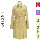 【4/23値下げ】【中古】【古着】 インディヴィ INDIVI トレンチコート アウター ライナー付きロングトレンチコート 冬物 冬 秋冬 ベージュ