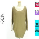 \超得★20%OFFクーポンで3608円/ ビッキー VICKY ニット レディース 冬 長袖 ベージュ M ドルマンスリーブロングニットトップス 【中古】【古...