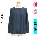 【4/23値下げ】【中古】【古着】 インディヴィ INDIVI カットソー プルオーバー トップス フロントタックカットソー 春物 春秋 春夏 紺色/ネイビー