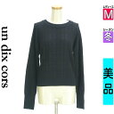 \超得★20%OFFクーポンで3696円/ アンディコール un dix cors ニット レディース 冬 長袖 紺色/ネイビー M チェック柄切替ニットトップ...