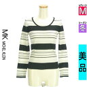 【4/23値下げ】【中古】【古着】 エムケーミッシェルクラン MK MICHEL KLEIN ニット トップス ラメマルチボーダーニットトップス 冬物 冬 秋冬 グレー