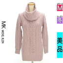 【4/23値下げ】【中古】【古着】 エムケーミッシェルクラン MK MICHEL KLEIN ニット トップス スヌード付きケーブルニットトップス 冬物 冬 秋冬 パープル