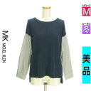 【4/23値下げ】【中古】【古着】 エムケーミッシェルクラン MK MICHEL KLEIN ニット トップス レイヤード風ニットトップス 冬物 冬 秋冬 紺色/ネイビー