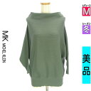 【4/23値下げ】【中古】【古着】 エムケーミッシェルクラン MK MICHEL KLEIN ニット トップス ボトルネックドルマンニットトップス 冬物 冬 秋冬 カーキ